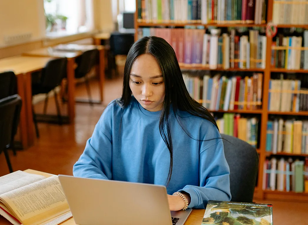 A girl doing her nursing assignment