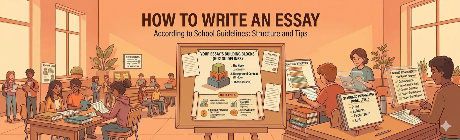 blog image depicting students learning about how to start an essay.
